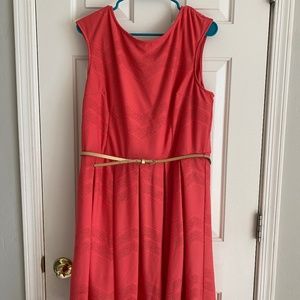 A-line Dress with Gold Belt